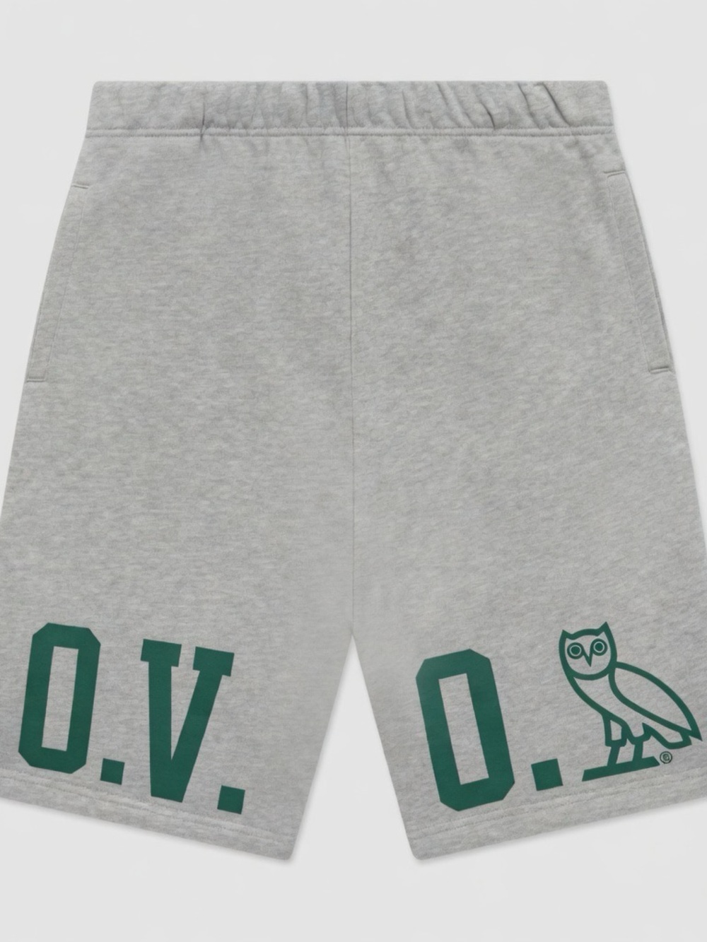 OVO Stencil Shorts Grey Green October’s Very Own Drawstring Streetwear Large (F)